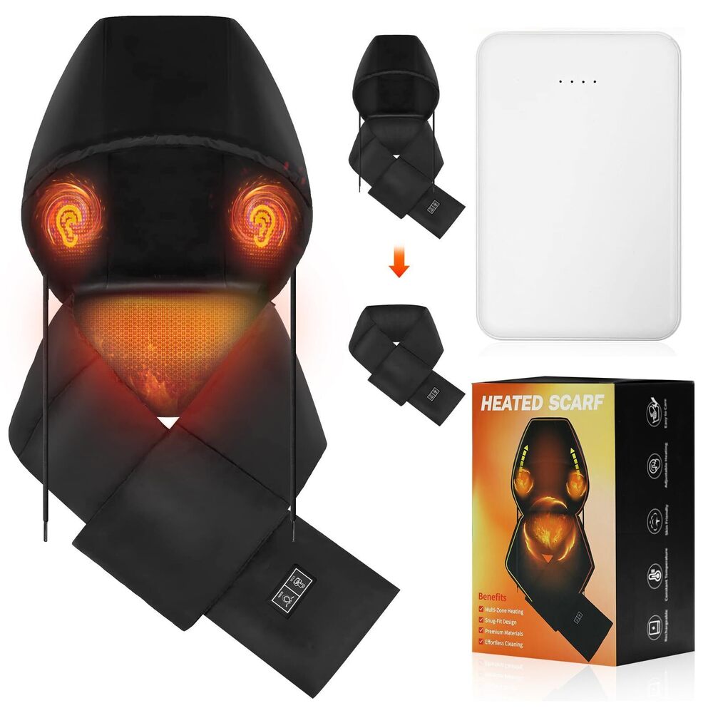 1265 Heated Scarf Electric Heating Neck Warmer with 5000mAh Rechargeable
